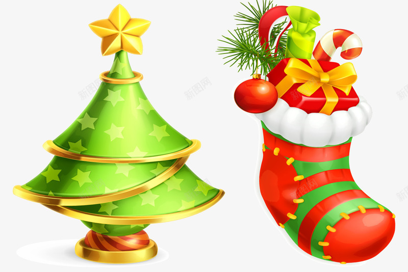 2018圣诞节主题片png免抠素材_新图网 https://ixintu.com 五角星 圣诞树 圣诞礼物 圣诞节快乐 圣诞袜子 红色 装饰品 金色 铃铛