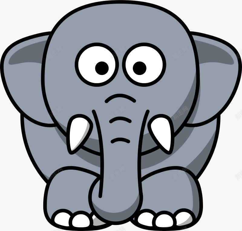 呆萌的大象psd免抠素材_新图网 https://ixintu.com 动物 可爱 大象 简笔画