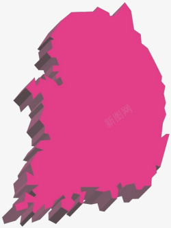 粉色韩国地图素材