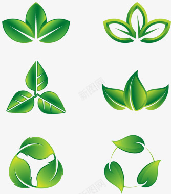 树叶绿色生态图标图标