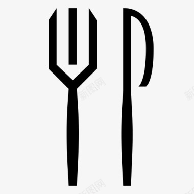 库克烹饪吃食品叉厨房刀概述餐厅图标图标