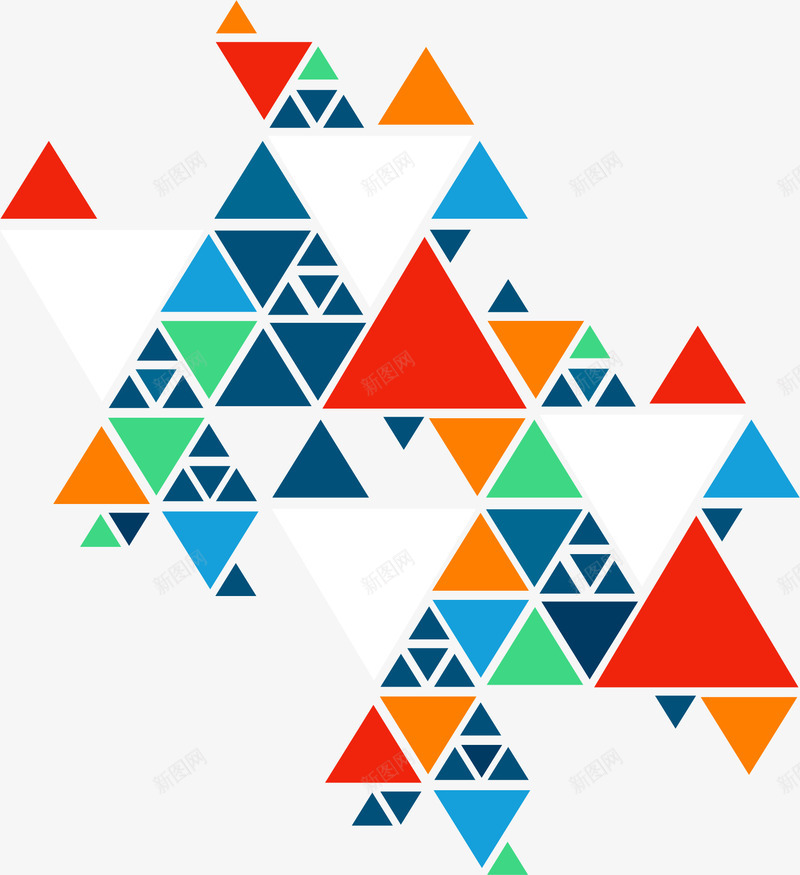 彩色三角块png免抠素材_新图网 https://ixintu.com 三角块 三角拼图 几何图形 彩色 矢量素材