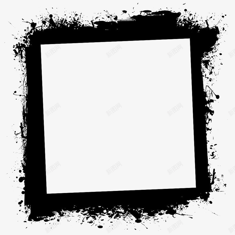 喷绘方框png免抠素材_新图网 https://ixintu.com 喷涂 喷绘 墙体喷绘 方框 颜料 黑色 黑色涂料