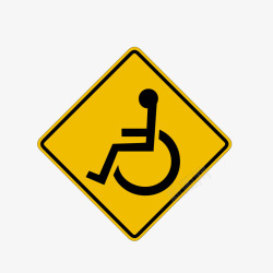 告诫残疾人专用通道标志图标高清图片