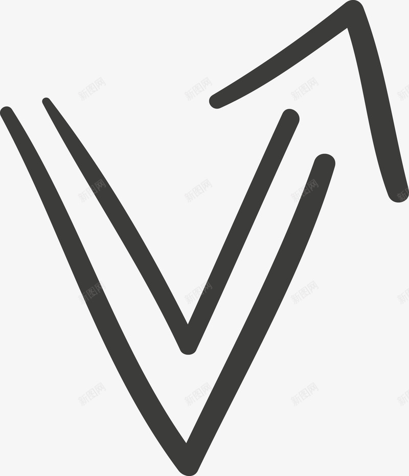 手绘V型箭头图图标png_新图网 https://ixintu.com 光标 弯曲箭头 手绘 方向 标记 箭头 素描箭头 绘图