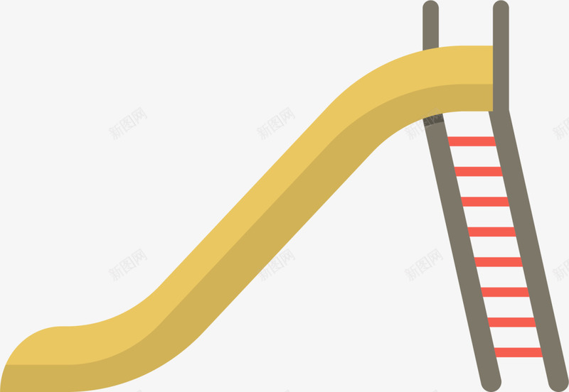 黄色扁平攀爬滑滑梯png免抠素材_新图网 https://ixintu.com 6月1号 儿童节 六一节 攀爬滑梯 玩耍 童趣 黄色滑梯