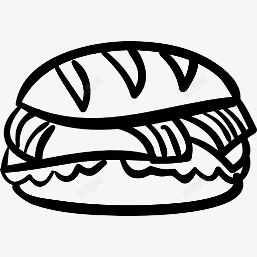 厚厚的三明治图标png_新图网 https://ixintu.com 三明治 汉堡 面包 食品