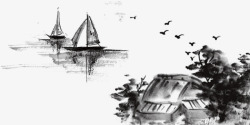 中国树枝画画黑白素描高清图片