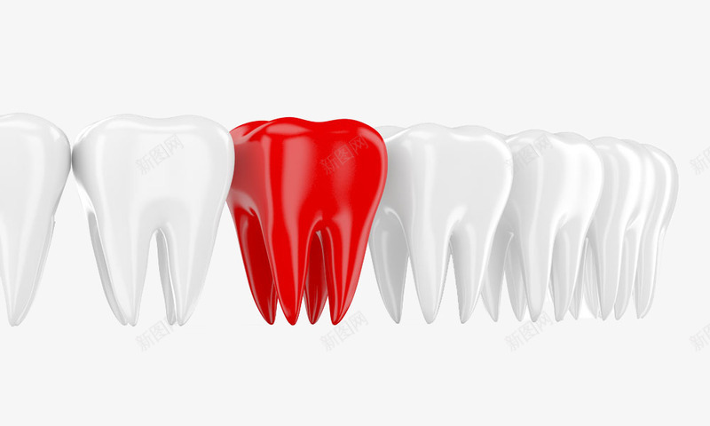 白色和红色的牙齿png免抠素材_新图网 https://ixintu.com 口腔 口腔护理 口腔问题 对比 牙齿 白色 红色 红色白色