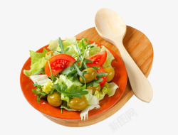 橄榄菜芝麻菜沙拉高清图片