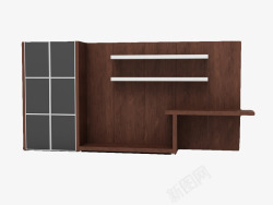 墙柜设计拼色棕黑色墙柜高清图片