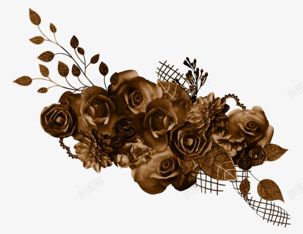卡通木质花朵麦穗装饰png免抠素材_新图网 https://ixintu.com 卡通手绘 木质花朵 相框装饰 麦穗