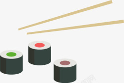 抽象筷子寿司图案矢量图素材