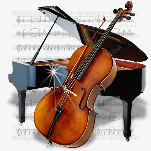 钢琴和大提琴图标png_新图网 https://ixintu.com 钢琴