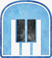 音乐元素矢量图ai免抠素材_新图网 https://ixintu.com 简约 蓝色 钢琴 矢量图