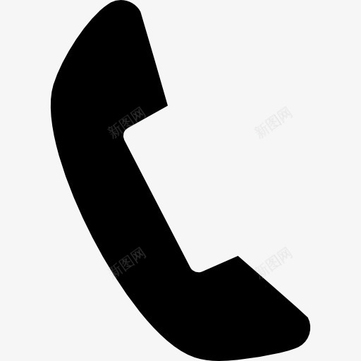 黑色电话耳图标png_新图网 https://ixintu.com 剪影 工具和器具 手机 电话 谈话