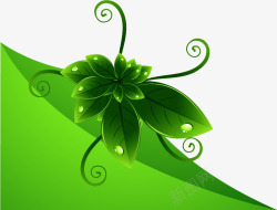 清新主题logo精美绿色环保主题标签图标高清图片