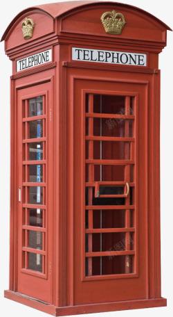 电话厅红色复古电话厅高清图片