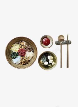 筷子夹起的泡面韩国可口的料理高清图片