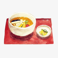 汤饭汤饭套餐手绘画片高清图片