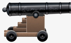 黑色的大炮大炮推车高清图片