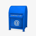 蓝色邮筒网页桌面图标高清图片