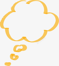 手绘黄色云朵素材