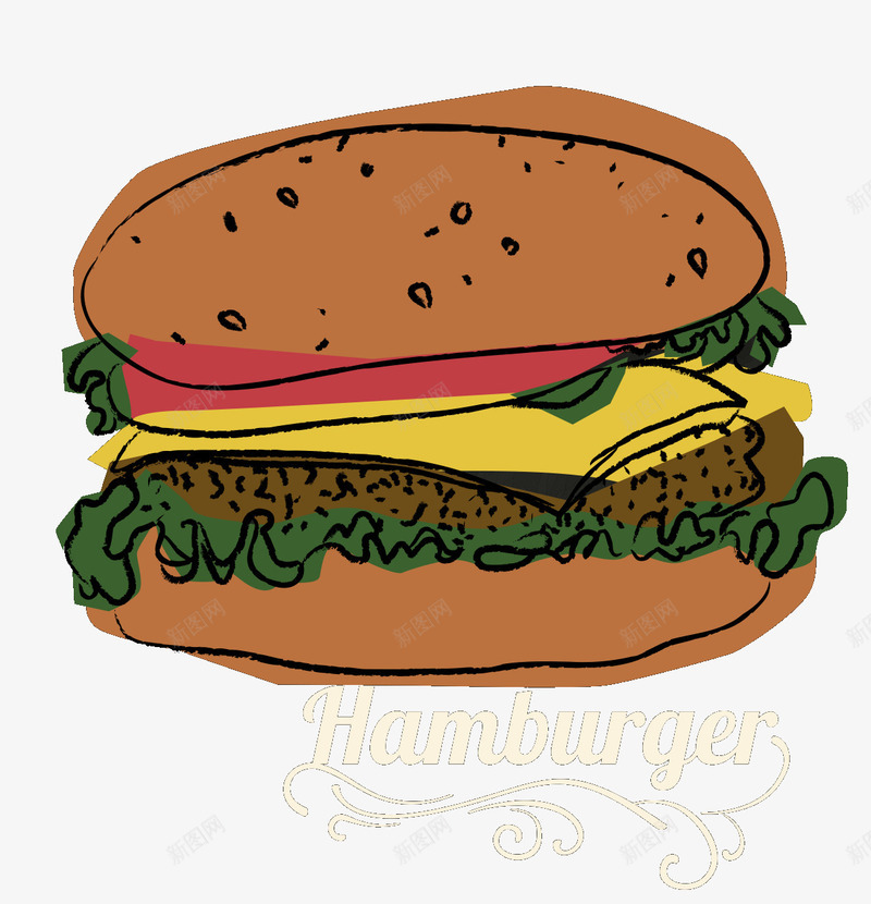 卡通手绘汉堡图案图标psd_新图网 https://ixintu.com 卡通 卡通手绘 卡通手绘汉堡图案 图标 图案 手绘 汉堡
