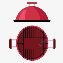 红色烧烤架红色烧烤架春游烧烤矢量图高清图片