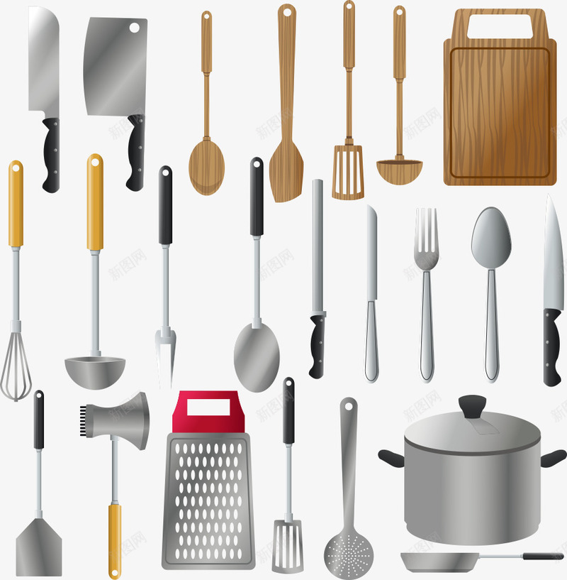 工具和案板锅png免抠素材_新图网 https://ixintu.com 厨具工具 厨房 厨房工具 案板 锅