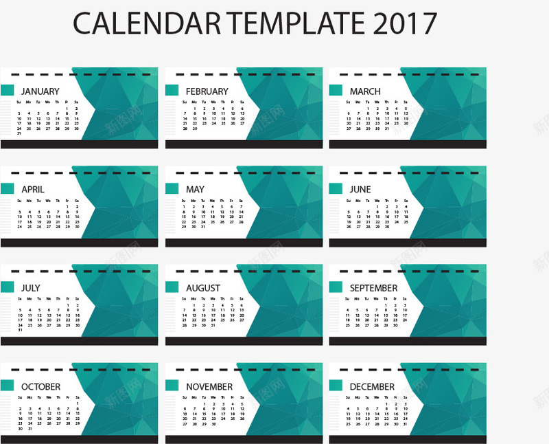 商务日历矢量图ai免抠素材_新图网 https://ixintu.com 2017年日历 免扣png素材 免费png素材 新年日历 简约日历 绿色日历 矢量图