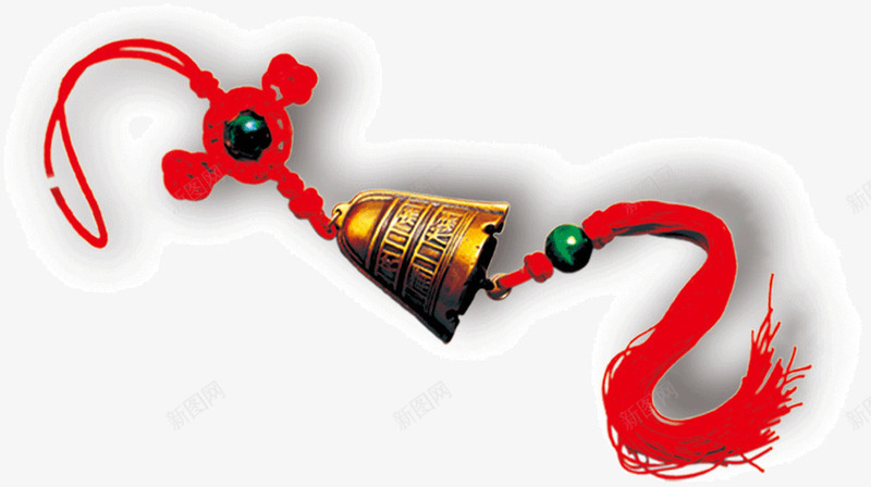 红色吊饰铃铛png免抠素材_新图网 https://ixintu.com 中国风 古铜 吊饰 红色 铃铛