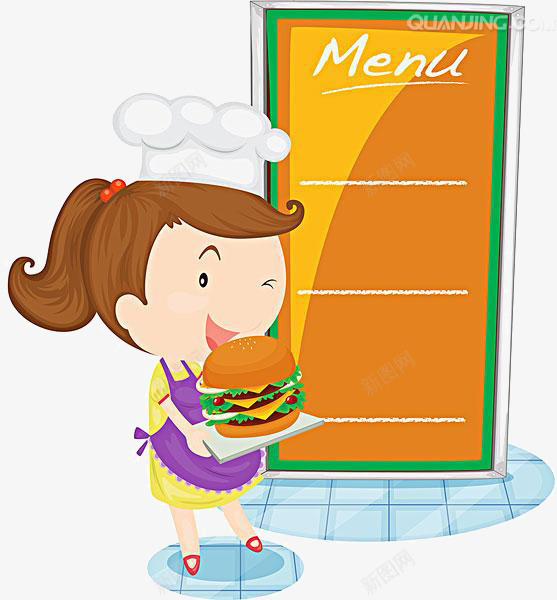 卡通女厨师png免抠素材_新图网 https://ixintu.com 免抠 免抠素材 卡通 厨娘 女厨师 汉堡 汉堡素材