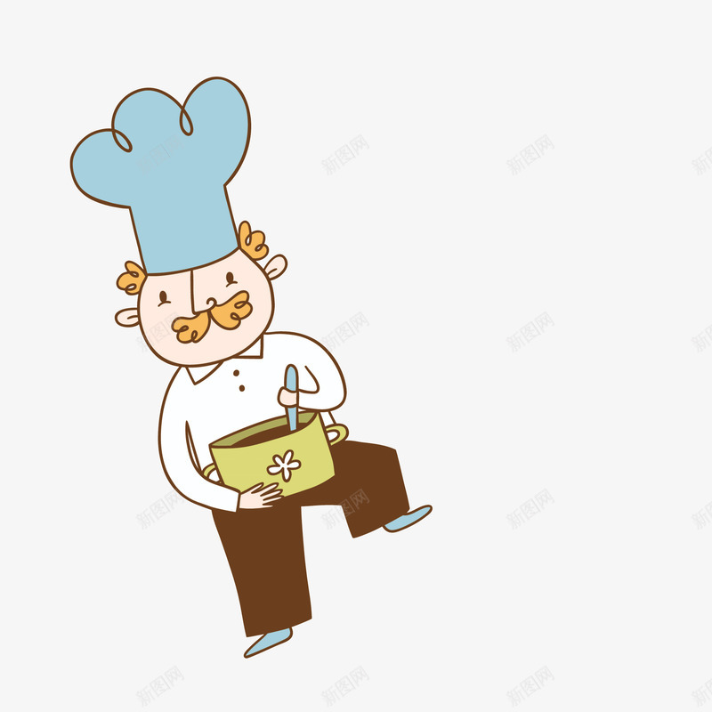 卡通小厨师png免抠素材_新图网 https://ixintu.com 卡通 厨师 厨房 厨艺 手绘 白帽子 白色衣服 美味 食物