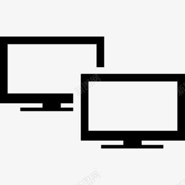 监视器夫妇有两个屏幕图标图标