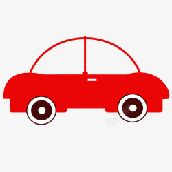 红色扁平化汽车元素矢量图图标图标