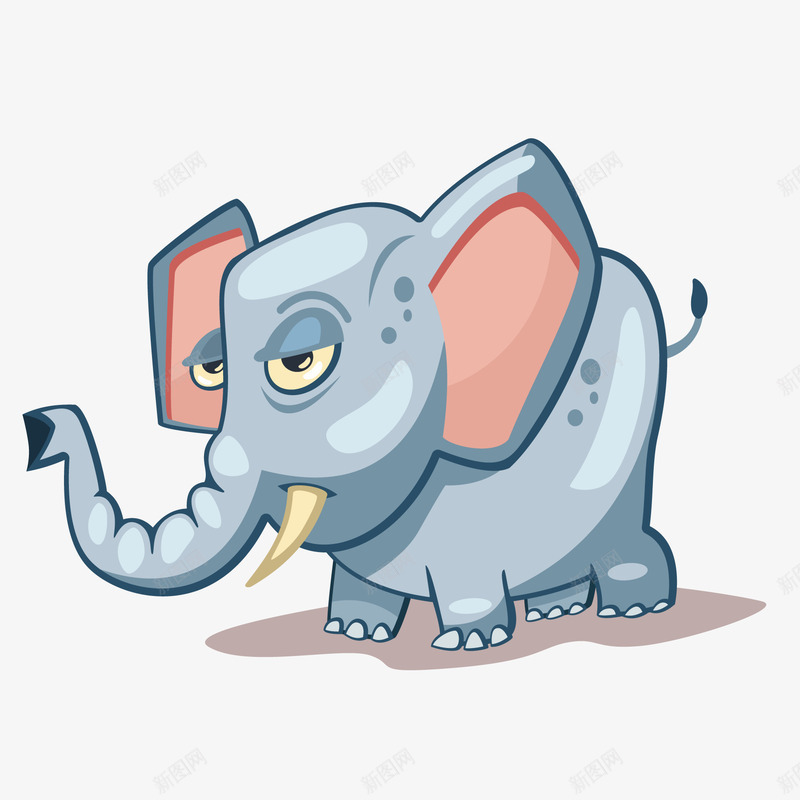 手绘蓝色的大象矢量图ai免抠素材_新图网 https://ixintu.com 动物园 动物设计 大象 手绘 蓝色 矢量图