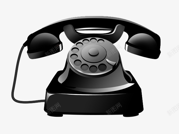 黑色古董电话图标png_新图网 https://ixintu.com 古董 复古 老电话
