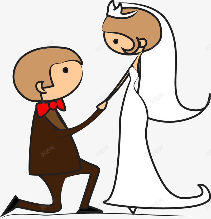 求婚的新人png免抠素材_新图网 https://ixintu.com 新人 新娘 新郎 矢量装饰 装饰