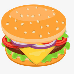卡通汉堡包食物矢量图素材