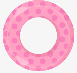 粉色斑点卡通游泳圈素材