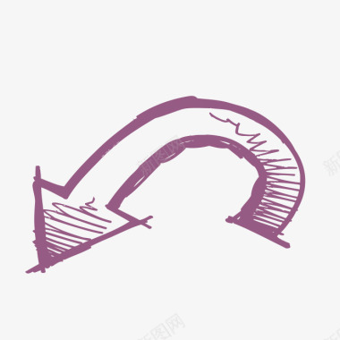 紫色弯曲箭头图标图标