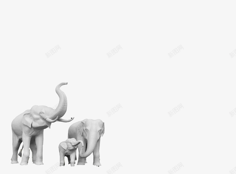 大象泥像一家png免抠素材_新图网 https://ixintu.com 一家 大象 母亲节 母性 母爱 泥像