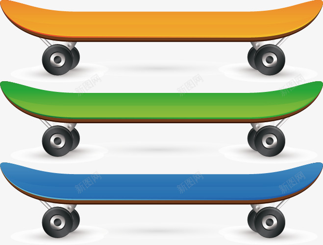 彩色滑板png免抠素材_新图网 https://ixintu.com 体育运动 彩色 户外运动 极限运动 滑板