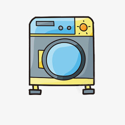 滚筒式Q版可爱卡通滚筒洗衣机高清图片