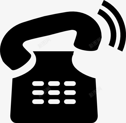 电话座机黑色图标png_新图网 https://ixintu.com 座机 电话 黑色 黑色电话