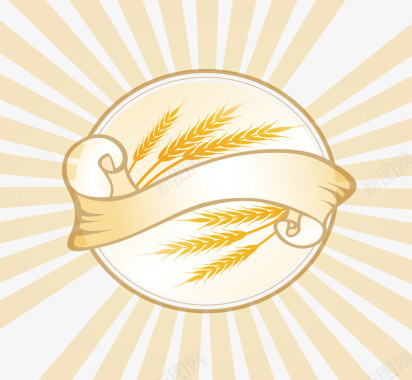 装饰黄褐色麦穗logo矢量图图标图标