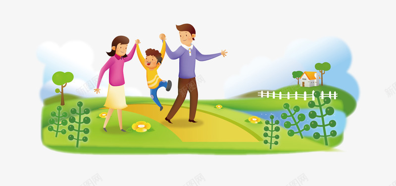 三口之家png免抠素材_新图网 https://ixintu.com png下载 一家三口 海报元素 装饰素材 郊游