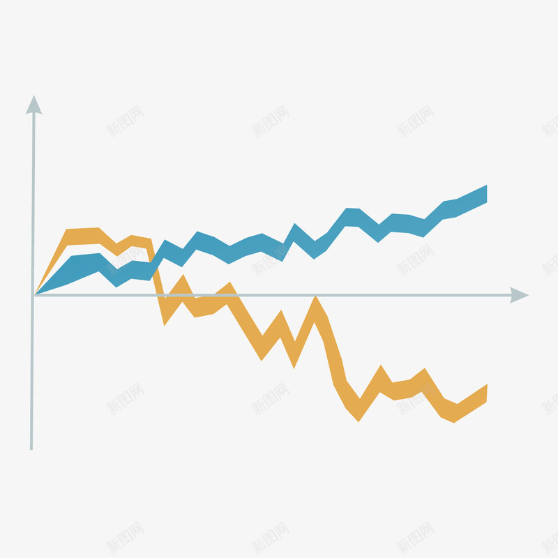 坐标双折线线型图png免抠素材_新图网 https://ixintu.com 双折线 坐标 线型图