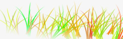 彩色草丛卡通透明素材
